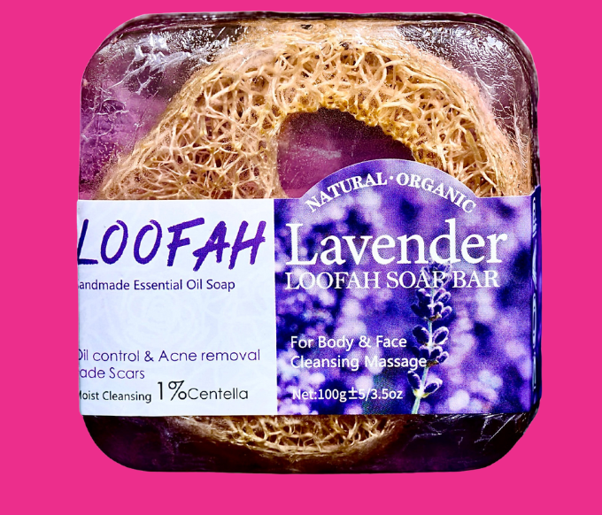 Luxurious Loofah Soap Bar - Lavender